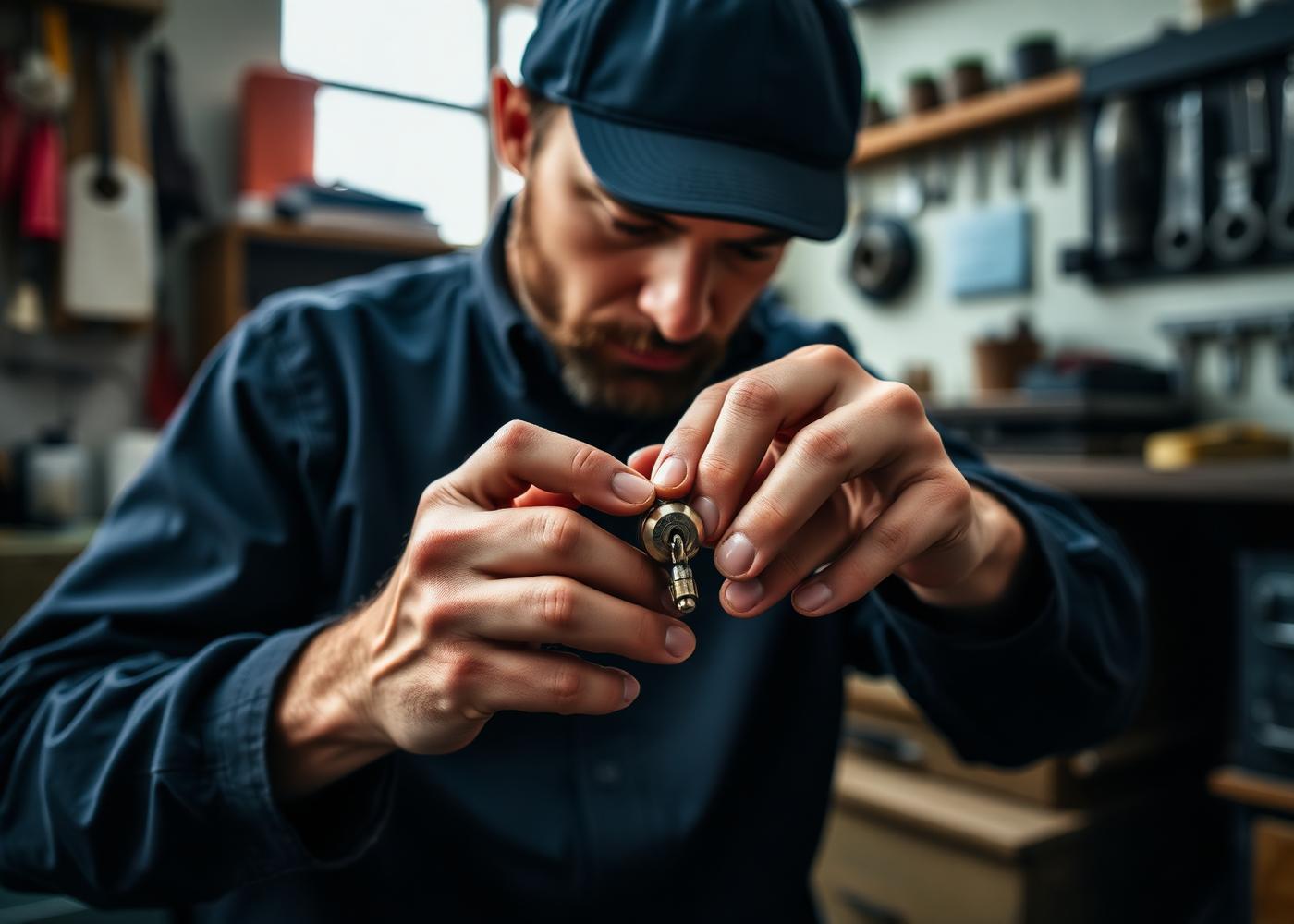 Artisan serrurier STM dans son atelier